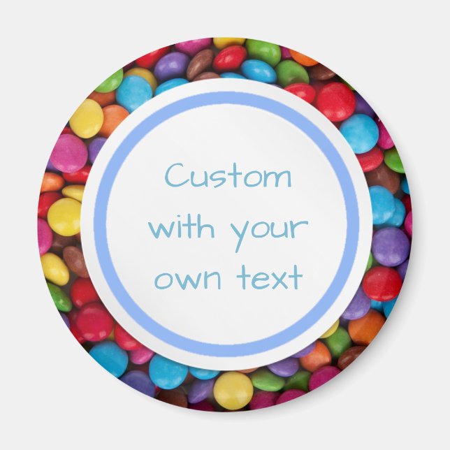 Custom Text Colourful Button Candy Magnet (Front)