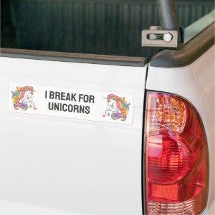 Custom Text Colourful Unicorn Bumper Sticker
