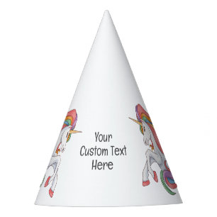 Custom Text Colourful Unicorn Party Hat