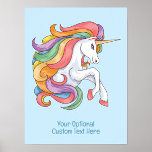 Custom Text Colourful Unicorn Poster