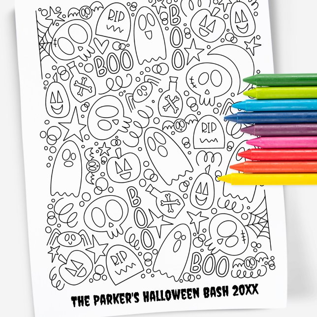 Custom Text Colouring Page | Halloween Pattern (Creator Uploaded)