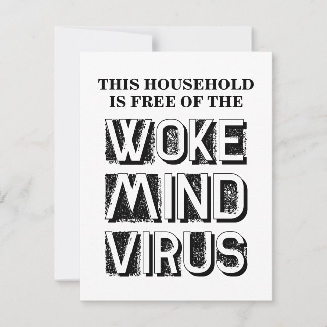 Custom Text & Colours. Free of Woke Mind Virus Mem Card (Front)