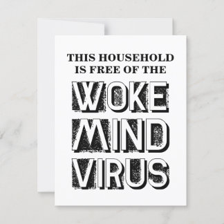 Custom Text & Colours. Free of Woke Mind Virus Mem Card