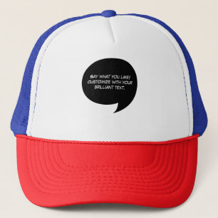 Custom Text Comic Speech Bubble Trucker Hat