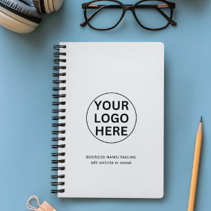 Custom Text & Company Logo l Promotional White  Planner