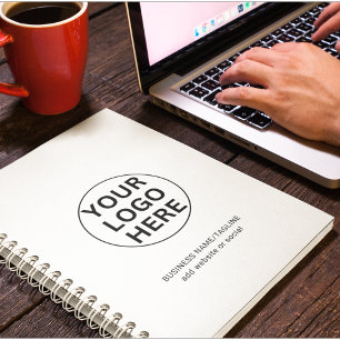 Custom Text & Company Logo l Promotional White  Planner