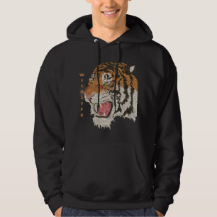 Custom text cool illustration of wild animal black hoodie