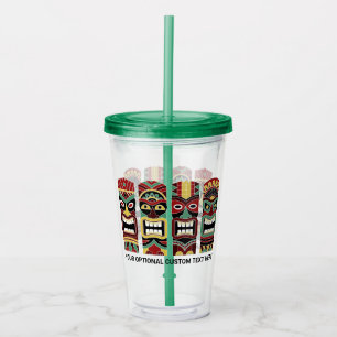 Custom text Cool Tiki Totems tumblers