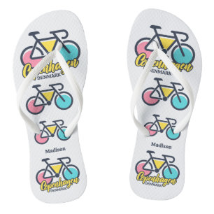 Custom Text Copenhagen Denmark Thongs