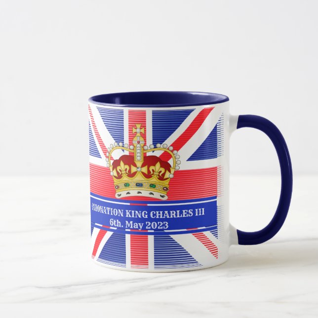 Custom Text Coronation of King Charles III   Two-T Mug (Right)