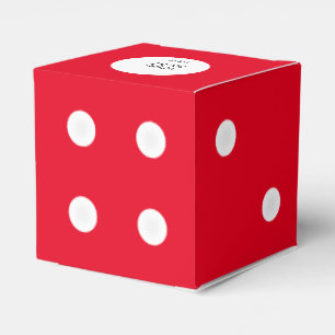 Custom Text Craps Dice Favour Box Red Template