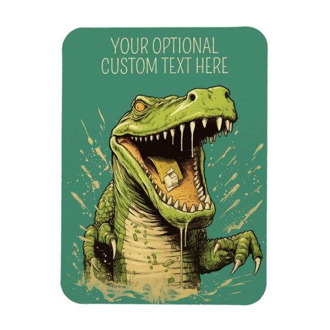 Custom Text Crocodile Magnet (Vertical)