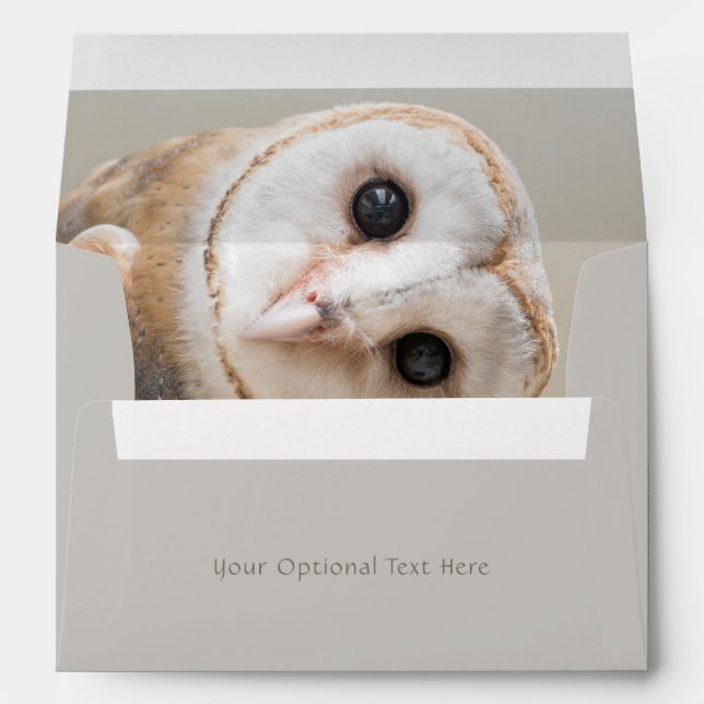 Custom Text Cute Barn Owl Envelope (Back (Bottom))