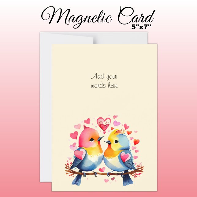 Custom text cute birds magnetic card (Creator Uploaded)