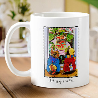 Custom Text Cute Cat Art Lovers Coffee Mug