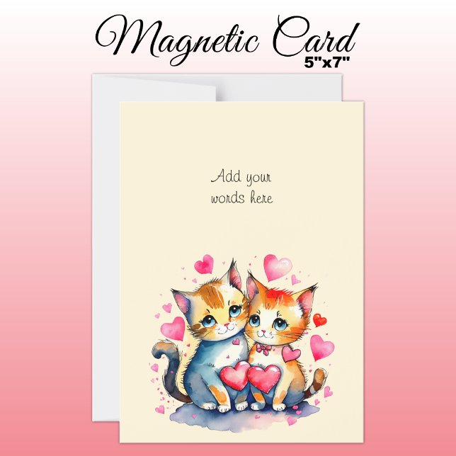 Custom text cute cats magnetic card (Creator Uploaded)