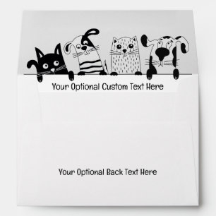 Custom Text Cute Dogs and Cats Envelope