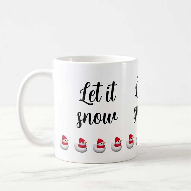 Custom Text Cute Little Snowduck | Snowman winter Coffee Mug (Left)