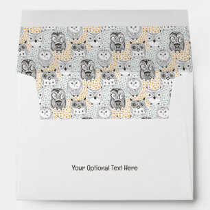 Custom Text Cute Owl Pattern Envelope