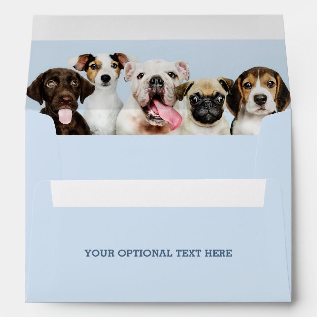 Custom Text Cute Puppies Envelope (Back (Bottom))