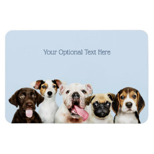 Custom text Cute Puppies Magnet