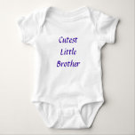 Custom Text Cutest Little Brother Cool Simple Gift Baby Bodysuit<br><div class="desc">Designed for little brother. Feel free to customise as you like!</div>
