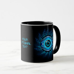 Custom Text Cyber Circuit Eye Mug