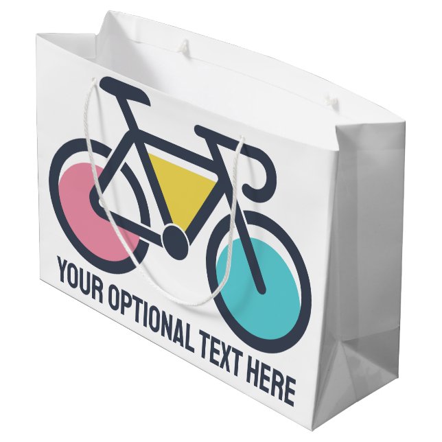 Custom Text Cycling Large Gift Bag (Back Angled)