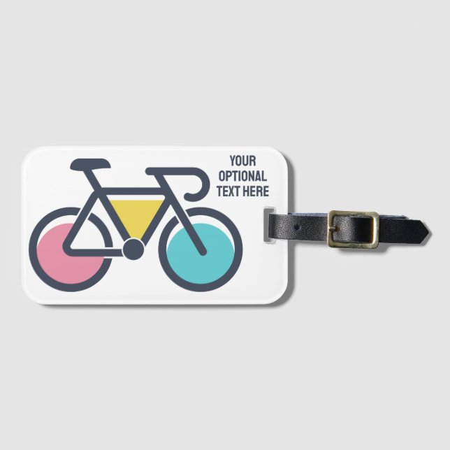 Custom Text Cycling Luggage Tag (Front Horizontal)