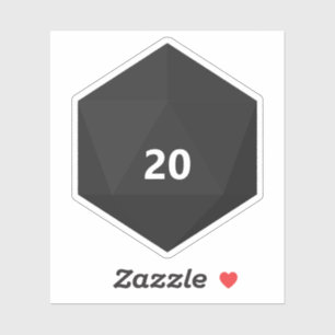 Custom Text D20 Die   Black Template