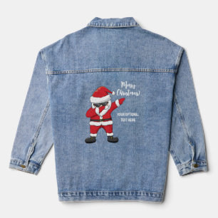 Custom Text Dabbing Dancing Santa Denim Jacket