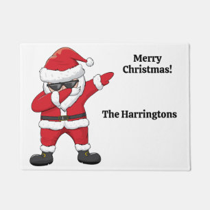 Custom Text Dabbing Dancing Santa Doormat