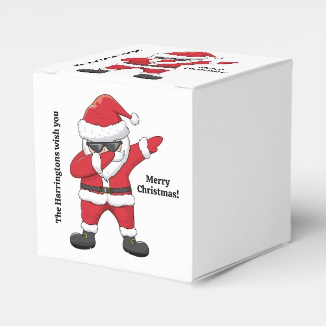 Custom Text Dabbing Dancing Santa Favour Box (Front Side)