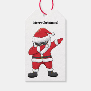 Custom Text Dabbing Dancing Santa Gift Tags