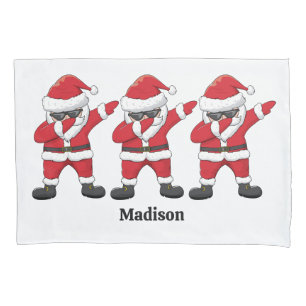 Custom Text Dabbing Dancing Santa Pillowcase