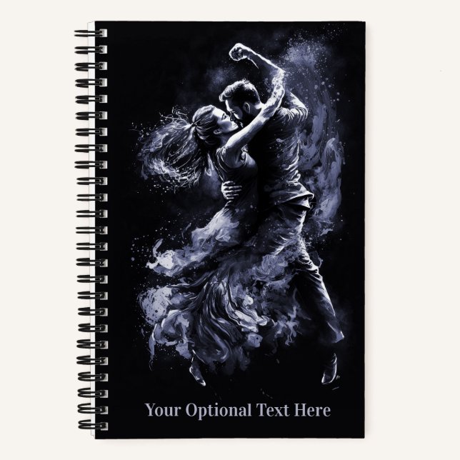 Custom Text Dancing Couple Notebook (Front)