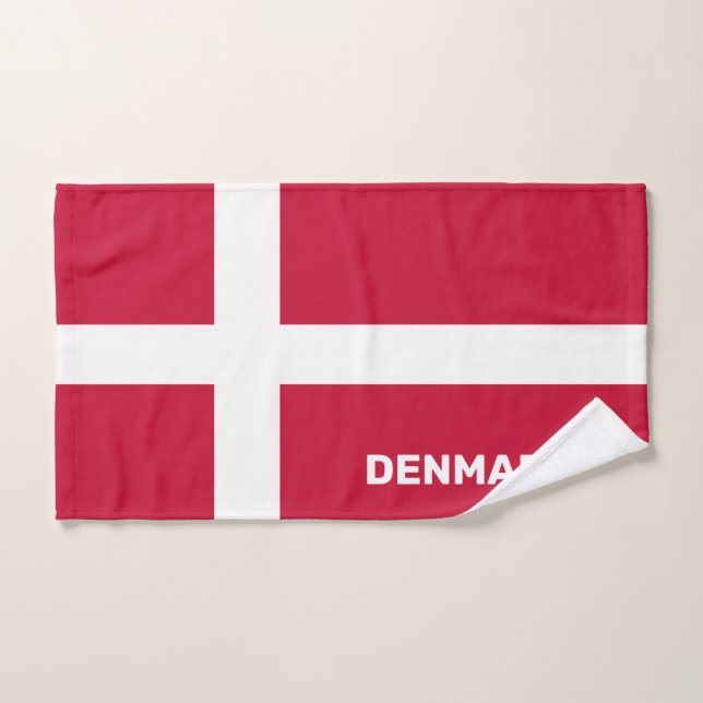 Custom Text Denmark Flag Hand Towel (Hand Towel)