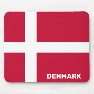 Custom Text Denmark Flag Mouse Pad