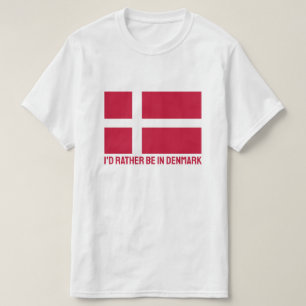 Custom Text Denmark Flag T-Shirt