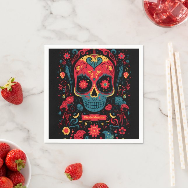 Custom text Dia de Muertos☠️ Eternal Remembrance Napkin (Insitu)