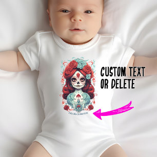 Custom text Dia de Muertos☠️ La Calavera Catrina Baby Bodysuit
