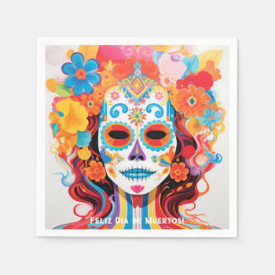 Custom text Dia de Muertos La Calavera Catrina Napkin
