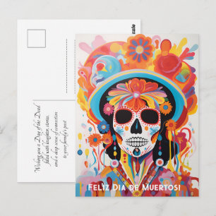 Custom text Dia de Muertos La Calavera Catrina  Postcard