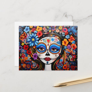 Custom text Dia de Muertos☠️ La Calavera Catrina Postcard