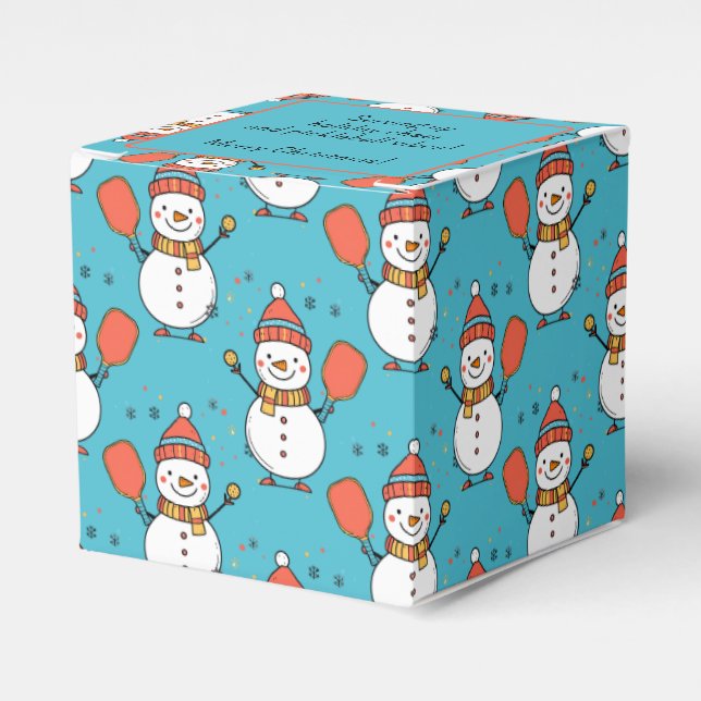 Custom text Dinking Snowman Favour Box (Front Side)