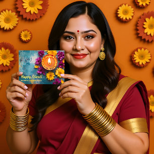 Custom text, Diwali Delight  Holiday Card