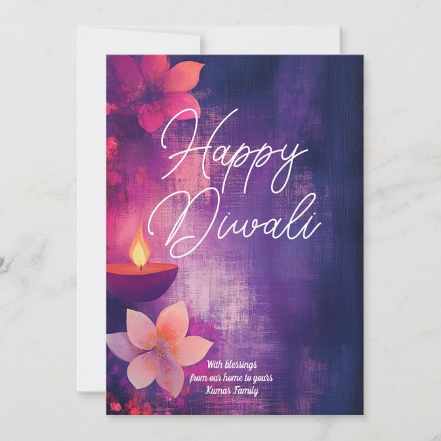 Custom text Diwali Glow & Grace Invitation (Front)