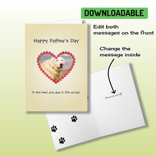 Custom text dog dad photo Fathers Day Card