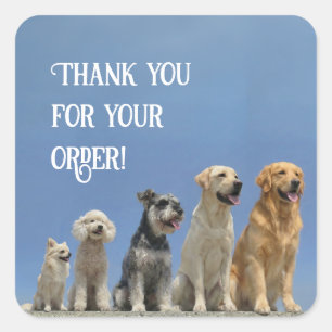 Custom Text Dog Lover Shop Owner Thank You Sticker