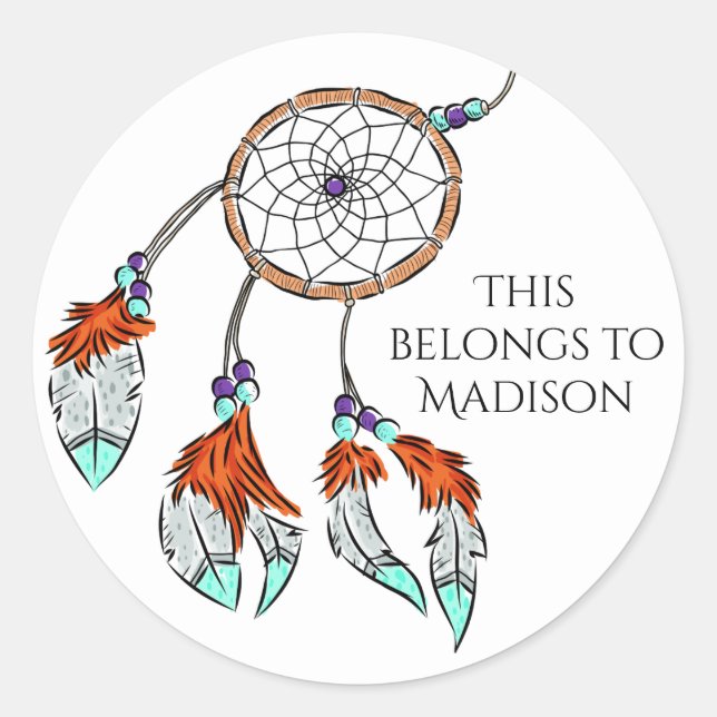 Custom text Dreamcatcher stickers (Front)